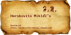 Herskovits Miklós névjegykártya